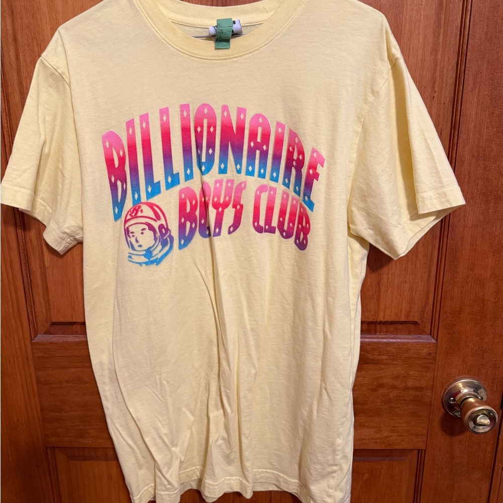 Billionaire Boys Club Yellow Tee with Pink Accents